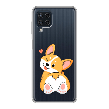 Силиконовый чехол на Samsung Galaxy A22 с принтом Корги