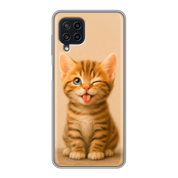 Силиконовый чехол на Samsung Galaxy A22 с принтом котенок