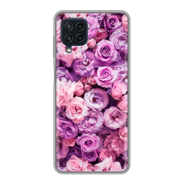 Силиконовый чехол на Samsung Galaxy A22 с принтом лавандовые розы Силиконовый чехол на Samsung Galaxy A22 с принтом лавандовые розы