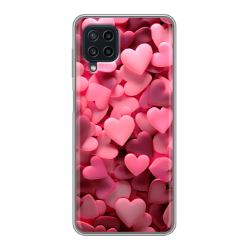 Силиконовый чехол на Samsung Galaxy A22 с принтом розовые сердечки Силиконовый чехол на Samsung Galaxy A22 с принтом розовые сердечки