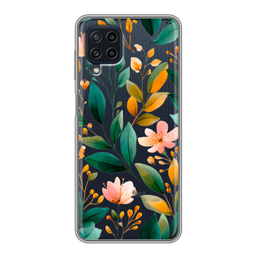 Силиконовый чехол на Samsung Galaxy A22 с принтом Цветы паттерн Силиконовый чехол на Samsung Galaxy A22 с принтом Цветы паттерн