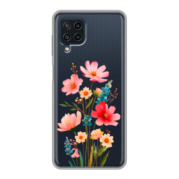 Силиконовый чехол на Samsung Galaxy A22 с принтом Цветы Силиконовый чехол на Samsung Galaxy A22 с принтом Цветы
