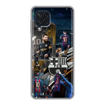 Силиконовый чехол на Samsung Galaxy A22 с принтом Messi Barcelona