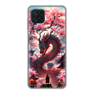 Силиконовый чехол на Samsung Galaxy A22 с принтом Дракон Японский