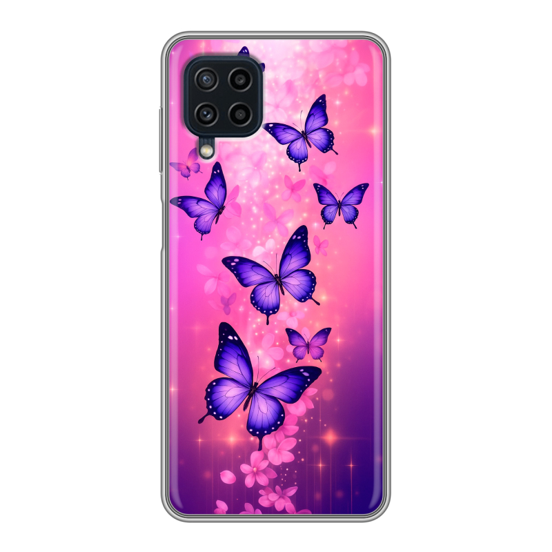 Силиконовый чехол на Samsung Galaxy A22 с принтом Бабочки Силиконовый чехол на Samsung Galaxy A22 с принтом Бабочки