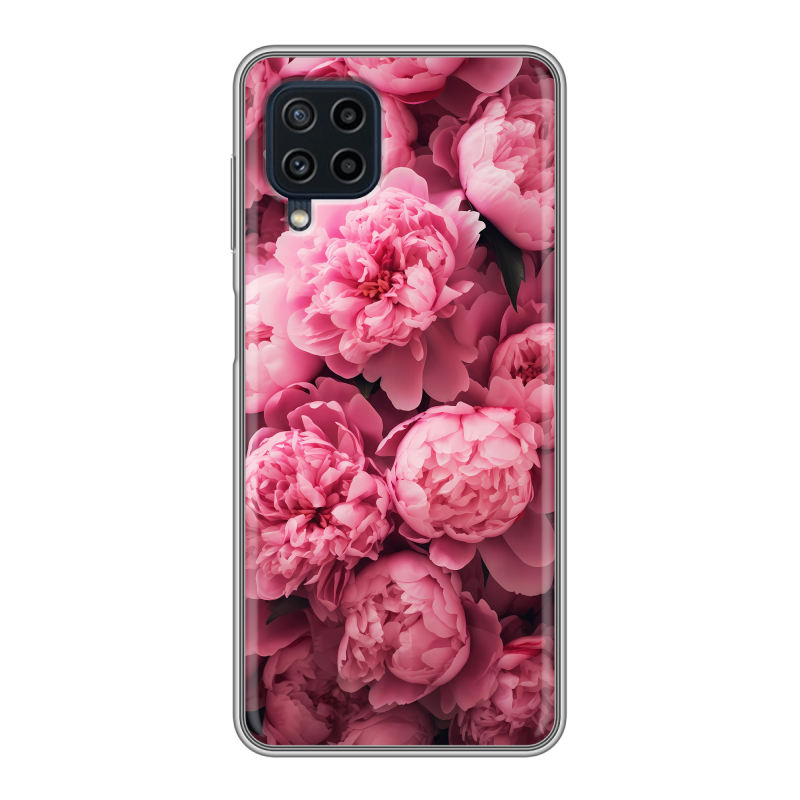 Силиконовый чехол на Samsung Galaxy A22 с принтом цветы пионы Силиконовый чехол на Samsung Galaxy A22 с принтом цветы пионы