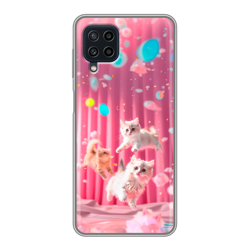 Силиконовый чехол на Samsung Galaxy A22 с принтом милые котики Силиконовый чехол на Samsung Galaxy A22 с принтом милые котики