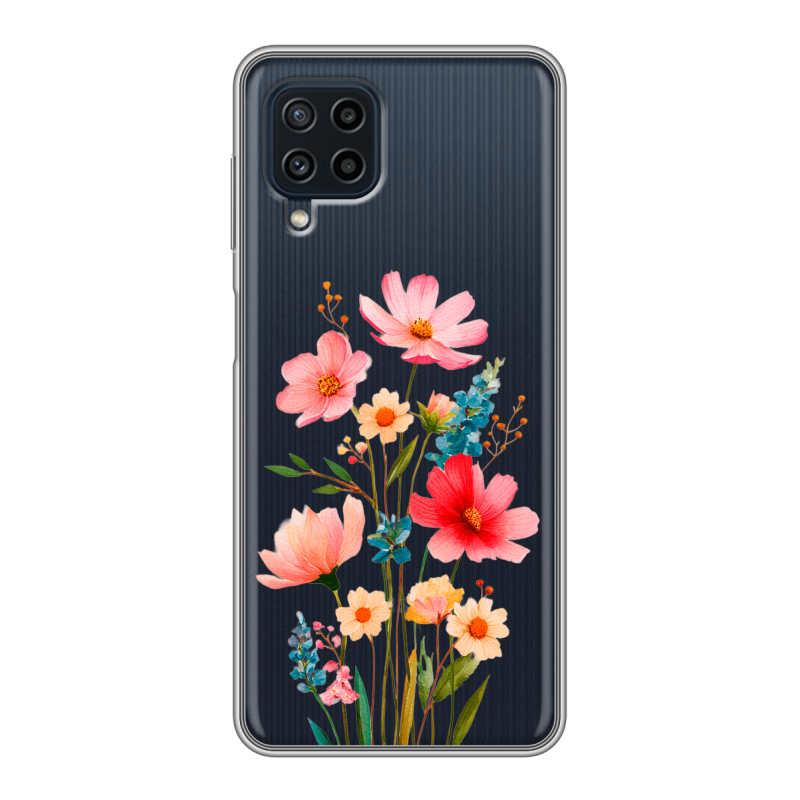 Силиконовый чехол на Samsung Galaxy A22 с принтом Цветы Силиконовый чехол на Samsung Galaxy A22 с принтом Цветы