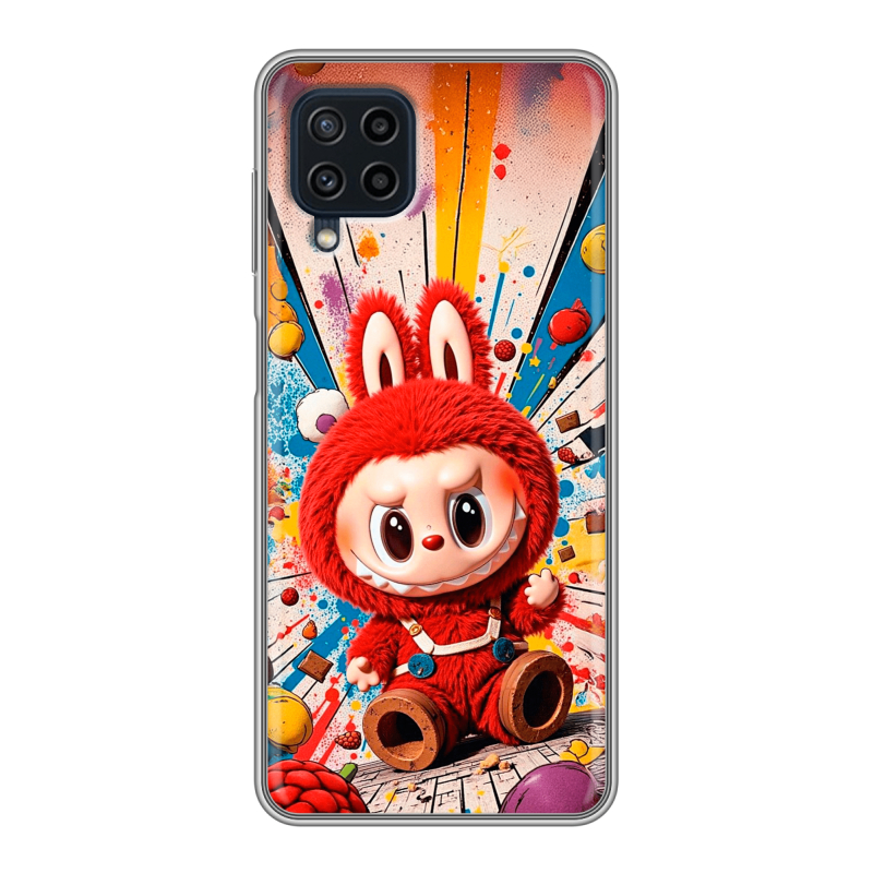Силиконовый противоударный чехол на Samsung Galaxy A22 с принтом Labubu Лабубу Силиконовый противоударный чехол на Samsung Galaxy A22 с принтом Labubu Лабубу