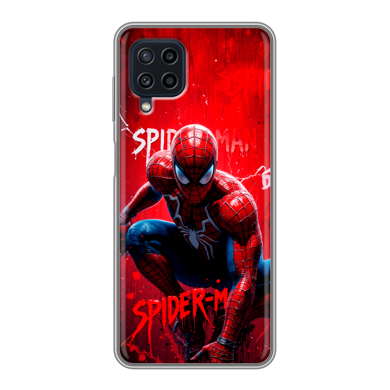 Силиконовый чехол на Samsung Galaxy A22 с принтом Spiderman Человек паук Силиконовый чехол на Samsung Galaxy A22 с принтом Spiderman Человек паук