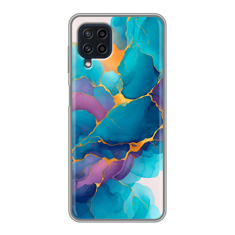 Силиконовый чехол на Samsung Galaxy A22 с принтом Мрамор блестки Силиконовый чехол на Samsung Galaxy A22 с принтом Мрамор блестки