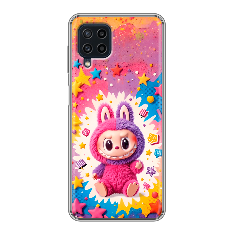 Силиконовый противоударный чехол на Samsung Galaxy A22 с принтом Labubu Лабубу Силиконовый противоударный чехол на Samsung Galaxy A22 с принтом Labubu Лабубу