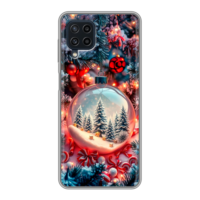 Силиконовый противоударный чехол на Samsung Galaxy A22 с принтом Новый год Силиконовый противоударный чехол на Samsung Galaxy A22 с принтом Новый год