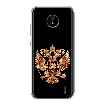 Силиконовый чехол на Nokia C20 с принтом Герб России золотой