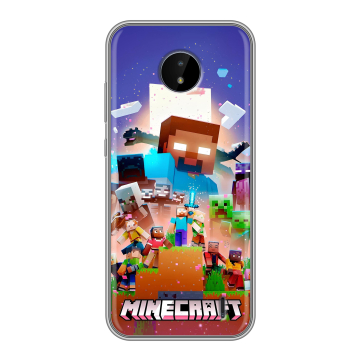 Силиконовый чехол на Nokia C20 с принтом Майнкрафт Minecraft