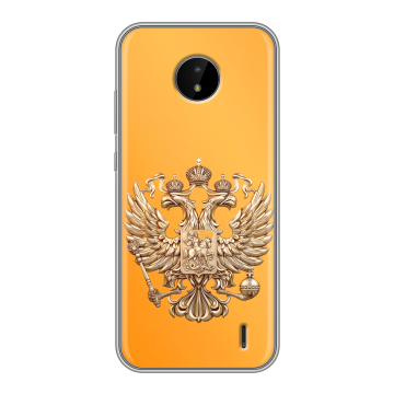 Силиконовый чехол на Nokia C20 с принтом Герб Флаг России