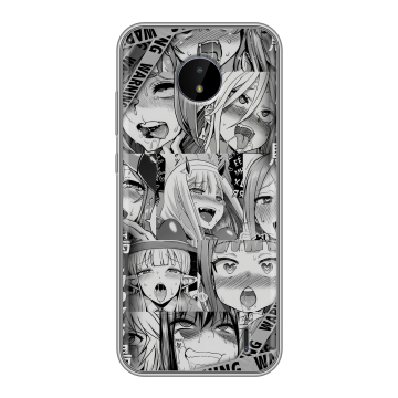 Силиконовый чехол на Nokia C20 с принтом Ahegao Ахегао Аниме