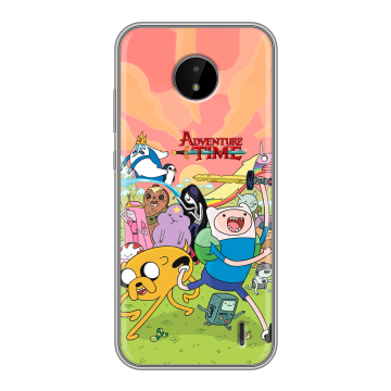 Силиконовый чехол на Nokia C20 с принтом Adventure time Время приключений