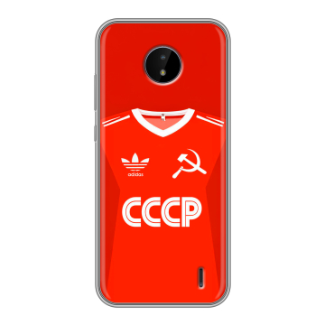 Силиконовый чехол на Nokia C20 с принтом Флаг Герб СССР