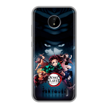 Силиконовый чехол на Nokia C20 с принтом Demon Slayer Клинок рассекающий демонов Силиконовый чехол на Nokia C20 с принтом Demon Slayer Клинок рассекающий демонов
