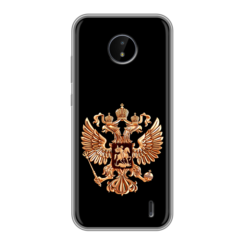 Силиконовый чехол на Nokia C20 с принтом Герб России золотой Силиконовый чехол на Nokia C20 с принтом Герб России золотой