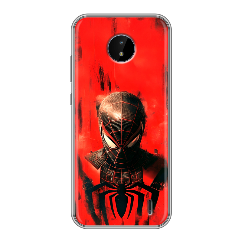Силиконовый чехол на Nokia C20 с принтом человек паук spiderman Силиконовый чехол на Nokia C20 с принтом человек паук spiderman