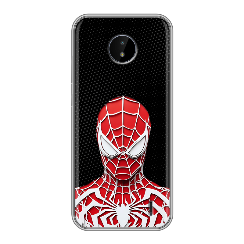 Силиконовый чехол на Nokia C20 с принтом человек паук spiderman Силиконовый чехол на Nokia C20 с принтом человек паук spiderman
