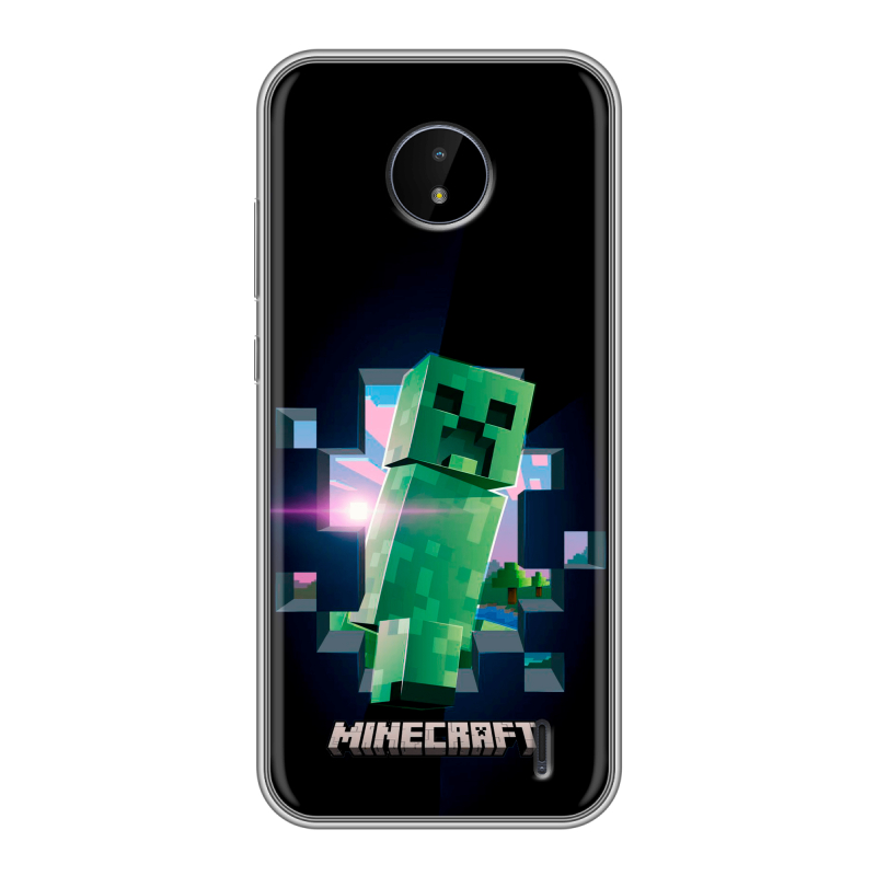 Силиконовый чехол на Nokia C20 с принтом Майнкрафт Minecraft Силиконовый чехол на Nokia C20 с принтом Майнкрафт Minecraft