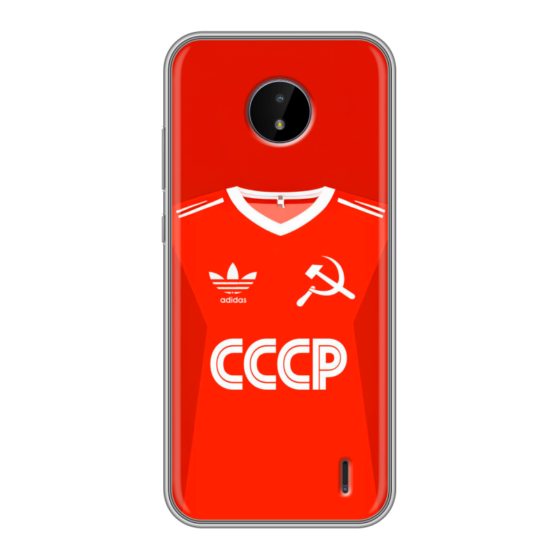 Силиконовый чехол на Nokia C20 с принтом Флаг Герб СССР Силиконовый чехол на Nokia C20 с принтом Флаг Герб СССР