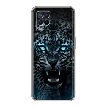 Силиконовый чехол на Realme Narzo 30 5G с принтом Темный леопард
