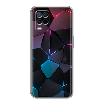 Силиконовый чехол на Realme Narzo 30 5G с принтом Геометрия неона