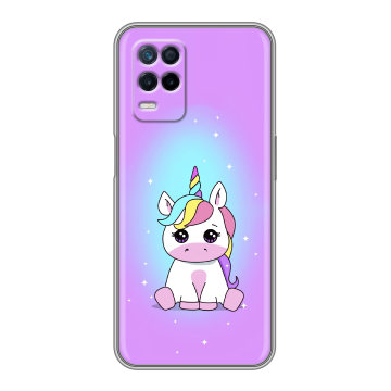 Силиконовый чехол на Realme Narzo 30 5G с принтом Единорог