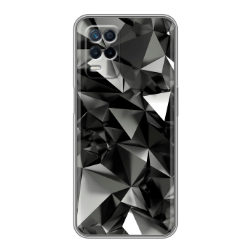 Силиконовый чехол на Realme Narzo 30 5G с принтом Черные кристаллы