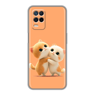 Силиконовый чехол на Realme Narzo 30 5G с принтом Милые котики