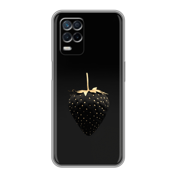 Силиконовый чехол на Realme Narzo 30 5G с принтом Черная клубника