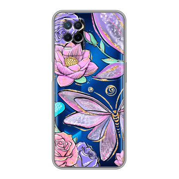 Силиконовый чехол на Realme Narzo 30 5G с принтом Бабочки и цветы Силиконовый чехол на Realme Narzo 30 5G с принтом Бабочки и цветы