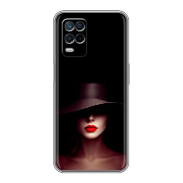 Силиконовый чехол на Realme Narzo 30 5G с принтом Девушка в шляпе Силиконовый чехол на Realme Narzo 30 5G с принтом Девушка в шляпе