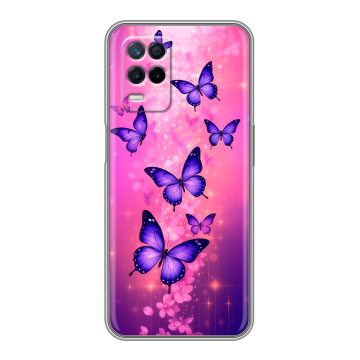 Силиконовый чехол на Realme Narzo 30 5G с принтом Бабочки Силиконовый чехол на Realme Narzo 30 5G с принтом Бабочки