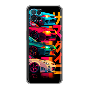 Силиконовый чехол на Realme Narzo 30 5G с принтом Гоночные машины Силиконовый чехол на Realme Narzo 30 5G с принтом Гоночные машины