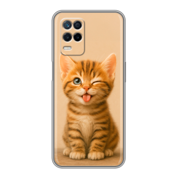 Силиконовый чехол на Realme Narzo 30 5G с принтом котенок
