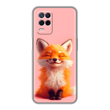 Силиконовый чехол на Realme Narzo 30 5G с принтом милая лиса