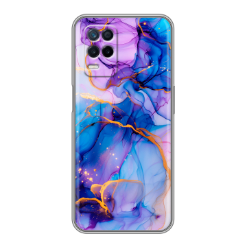 Силиконовый чехол на Realme Narzo 30 5G с принтом синий мрамор Силиконовый чехол на Realme Narzo 30 5G с принтом синий мрамор