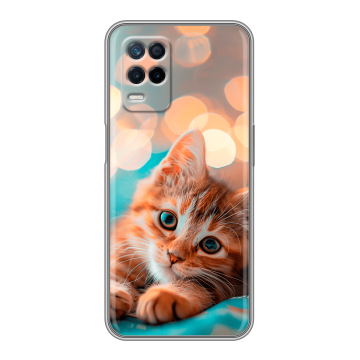 Силиконовый чехол на Realme Narzo 30 5G с принтом котик Силиконовый чехол на Realme Narzo 30 5G с принтом котик