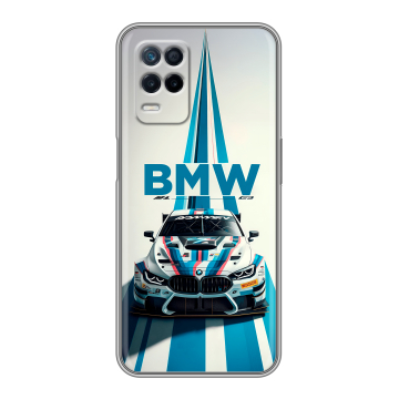 Силиконовый чехол на Realme Narzo 30 5G с принтом БМВ BMW Силиконовый чехол на Realme Narzo 30 5G с принтом БМВ BMW