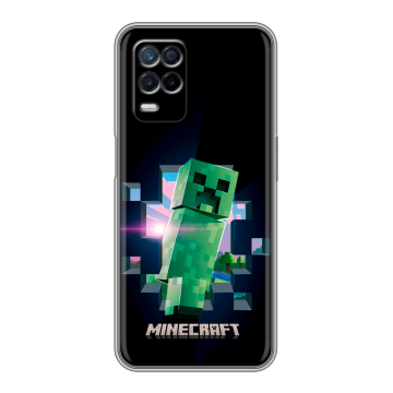 Силиконовый чехол на Realme Narzo 30 5G с принтом Майнкрафт Minecraft Силиконовый чехол на Realme Narzo 30 5G с принтом Майнкрафт Minecraft