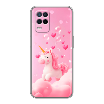 Силиконовый чехол на Realme Narzo 30 5G с принтом Единорог Силиконовый чехол на Realme Narzo 30 5G с принтом Единорог