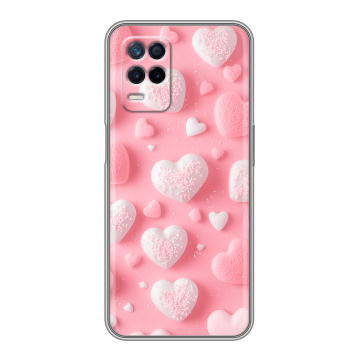 Силиконовый чехол на Realme Narzo 30 5G с принтом Сердечки Силиконовый чехол на Realme Narzo 30 5G с принтом Сердечки
