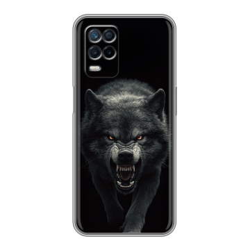 Силиконовый чехол на Realme Narzo 30 5G с принтом Волк Силиконовый чехол на Realme Narzo 30 5G с принтом Волк