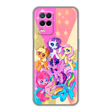 Силиконовый чехол на Realme Narzo 30 5G с принтом My little pony Дружба чудо Силиконовый чехол на Realme Narzo 30 5G с принтом My little pony Дружба чудо