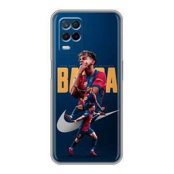 Силиконовый чехол на Realme Narzo 30 5G с принтом Барселона Barca Yamal Силиконовый чехол на Realme Narzo 30 5G с принтом Барселона Barca Yamal